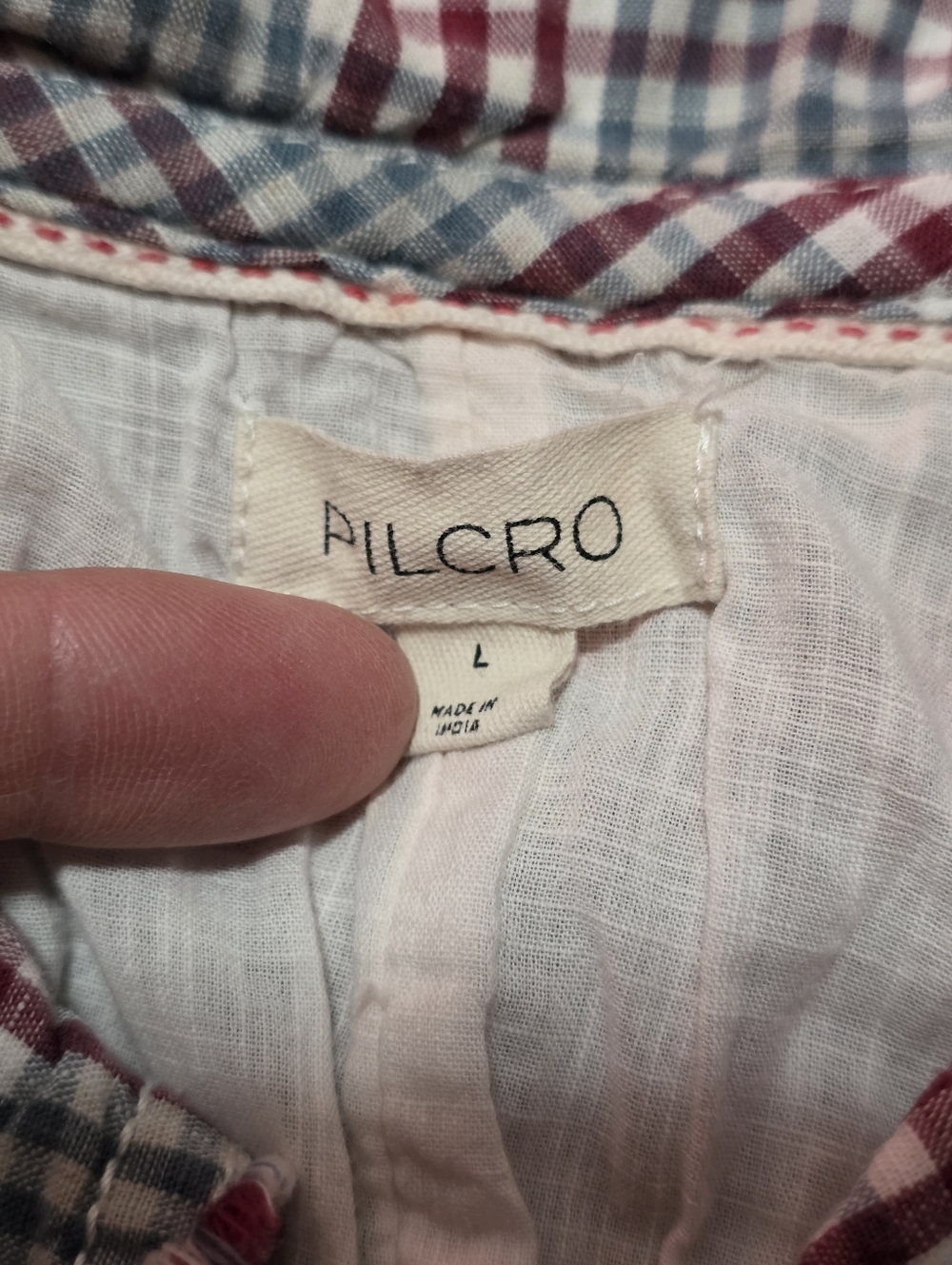 PILCRO ANTHROPOLOGIE v Neck Puff Sleeve Cottagecore Dress Boho Babydoll Plaid Y2 - Picture 4 of 16